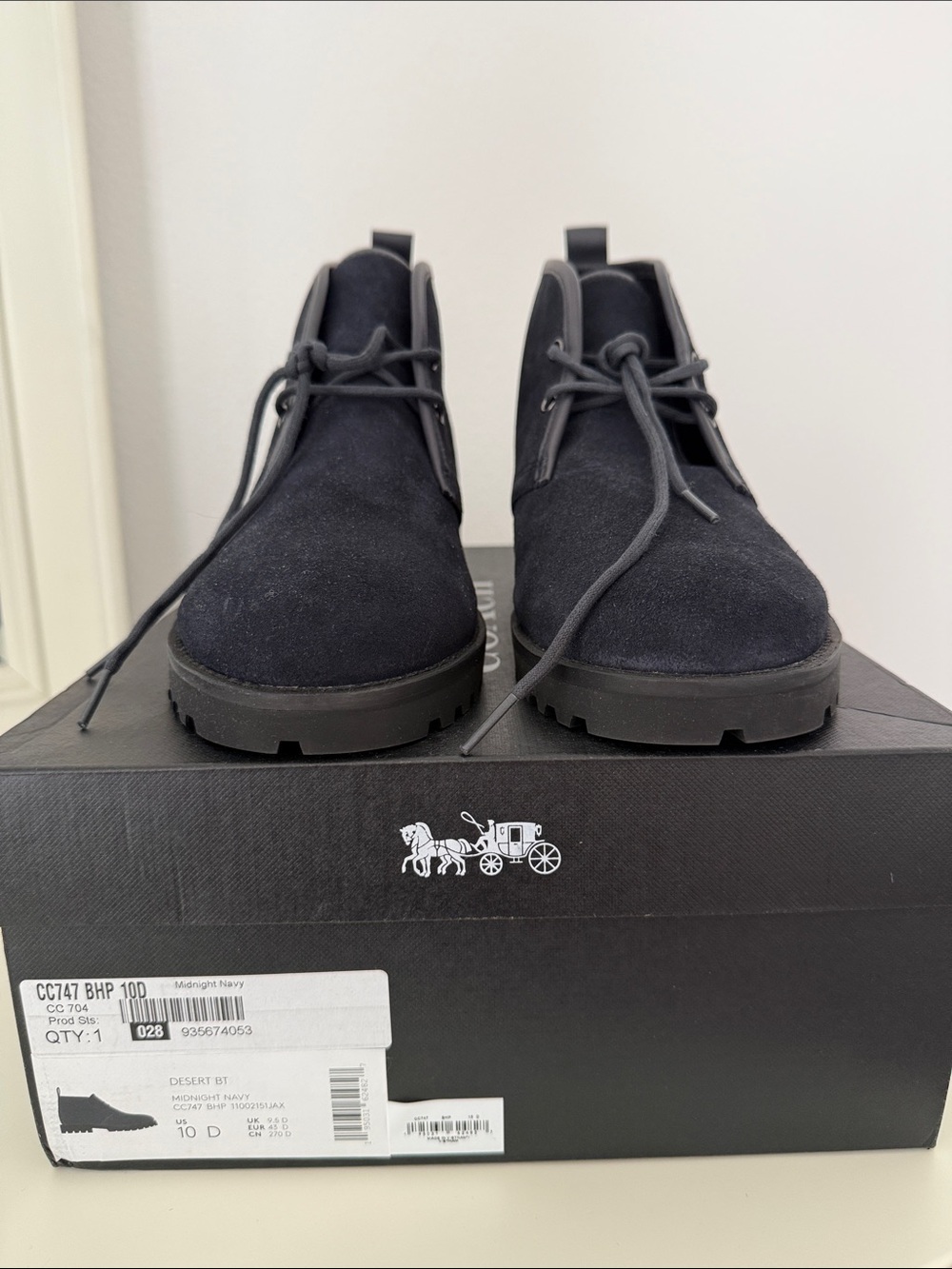 Coach Men's Chukka Boots in Midnight Navy Suede